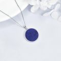 wholesale 925 Sterling Silver Abalone Shell & Lapis Lazuli Starry Night Pendant Necklace-0-3