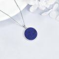 wholesale 925 Sterling Silver Abalone Shell & Lapis Lazuli Starry Night Pendant Necklace-0-3