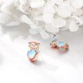 wholesale 925 Sterling Silver Heart-Shaped Moonstone Fox Stud Earrings for Women-0-2