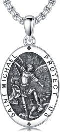 wholesale  925 Sterling Silver St Michael's Medal Pendant Necklaces for Men & Women-0-0