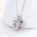 wholesale 925 Sterling Silver Heart Shape Cremation Pendant with Cubic Zirconia and Rose Gold Accents - Memorial Keepsake Jewelry for Women & Men-0-1