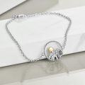 wholesale 925 Sterling Silver Abalone Shell Mountain Charm Bracelet for Skiing and Hiking Enthusiasts-0-1