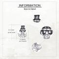 wholesale 925 Sterling Silver Octopus Stud Earrings with Top Hat and Sunglasses Design for Men Women  48x37mm-0-4