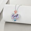 wholesale 925 Sterling Silver Rose Heart Pendant Necklace for Women - I Love You Sister -0-3