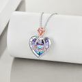 wholesale 925 Sterling Silver Rose Heart Pendant Necklace for Women - I Love You Sister -0-3