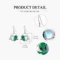 wholesale 925 Sterling Silver Green Alien Moonstone Drop Earrings-0-4
