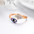 TOUPOP Sterling Silver Sapphire Evil Eye Hamsa Hand Adjustable Ring-0-4