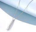 wholesale 925 Sterling Silver Inspirational Engraved Message Vertical Bar Necklace for Women Gifts-0-2