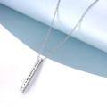 wholesale 925 Sterling Silver Vertical Bar Pendant Necklace Engraved True Friendship Heart Cutout For Women-0-2
