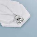 wholesale 925 Sterling Silver Penguin Heart Pendant Necklace for Women Gifts-0-4