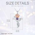 wholesale 925 Sterling Silver 12 Birthstone Flower Pendant Necklace for Women-0-23