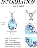 wholesale 925 Sterling Silver Teardrop Moonstone Butterfly Cremation Keepsake Pendant Necklace with Funnel and Fill Tool Set-0-4