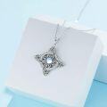 wholesale 925 Sterling Silver Celtic Triquetra Moonstone Cross Necklace for Women-0-3