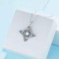 wholesale 925 Sterling Silver Celtic Triquetra Moonstone Cross Necklace for Women-0-3