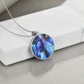 wholesale 925 Sterling Silver Abalone Shell Ocean Wave Necklace, Dainty Unique Gift for Women-0-2