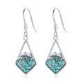 wholesale 925 Sterling Silver Turquoise Stone Mountain Shape Drop Earrings for Women Natural Gemstone Gift Jewelry-0-0