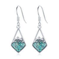 wholesale 925 Sterling Silver Turquoise Stone Mountain Shape Drop Earrings for Women Natural Gemstone Gift Jewelry-G-Turquoise Mountain
