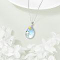 wholesale 925 Sterling Silver Teardrop Moonstone Frog & Dragonfly Charm Necklace Pendant-0-2