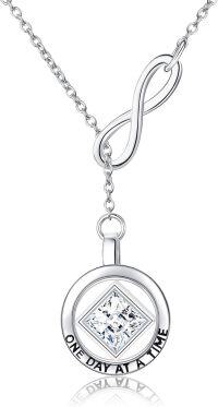 wholesale Sterling Silver Crystal AA NA Recovery Necklace Sobriety Pendant-NA Necklace