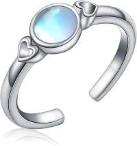 wholesale  Sterling Silver Hypoallergenic Adjustable Open Toe Ring for Women -Adjustable double-heart