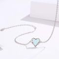 wholesale 925 Sterling Silver Blue Fire Opal Heart-Shaped Mushroom Pendant Chain Bracelet for Women Gifts-0-1