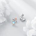 wholesale 925 Sterling Silver Heart-Shaped Owl Stud Earrings for Women Girls Gift Ideas-0-3