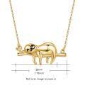 wholesale 925 Sterling Silver Sloth On Branch Gold Plated Pendant Necklace For Women-0-3
