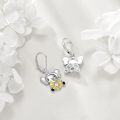 wholesale 925 Sterling Silver Elephant with Sunflower Leverback Dangle Earrings for Women Girls Gifts-0-5