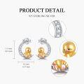 wholesale 925 Sterling Silver Gold Duck Stud Earrings with Crystal Accents - Cute Bird  for Girls and Women-0-4