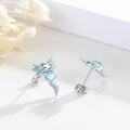 wholesale 925 Sterling Silver Axolotl Stud Earrings with Blue Opal for Women Hypoallergenic Animal Jewelry-0-1