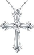 wholesale 925 Sterling Silver 925 with White Cubic Zirconia Cross Pendant Necklace for Women-0-0