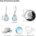 wholesale 925 Sterling Silver Teardrop Blue Moonstone Butterfly Drop Earrings-0-4