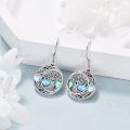 wholesale 925 Sterling Silver Abalone Shell Moonstone Celtic Tree Of Life Drop Earrings-0-2