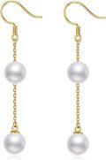 wholesale 14K Gold Freshwater Pearl Drop Dangle Hook Earrings for Women-0-0