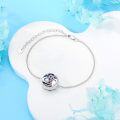 wholesale 925 Sterling Silver Moon & Star Locket Bracelet with Blue Stone and Crystal Accents - Pet Cremation Keepsake Jewelry-0-3