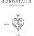 wholesale 14K Gold Plated 925 Sterling Silver Double Heart Moissanite Cubic Zirconia Mother Daughter Pendant Necklace-0-4