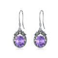 wholesale 925 Sterling Silver Amethyst Earrings-0-0
