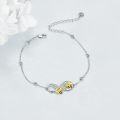wholesale 925 Sterling Silver Infinity Bee Charm Bracelet for Women Girls Gifts-0-2