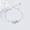 wholesale 925 Sterling Silver Infinity Bee Charm Bracelet Wholesale for Women Girls Gifts-0-2