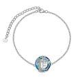 TOUPOP Sterling Silver Blue Crystal F Initial Family Tree Of Life Anklet Bracelet-0-0