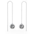 wholesale 925 Sterling Silver Sports Long Chain Dangle Drop Earring with Volleyball Design Gift for Women-0-0