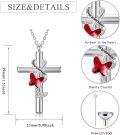 wholesale Sterling Silver Urn Cross Necklace for Ashes Cremation Jewelry with Funnel Kit-0-25