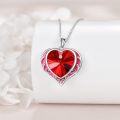 wholesale Sterling Silver Austrian Crystals Love Heart Pendant Necklace for Women-0-8