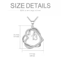 TOUPOP Sterling Silver Stone Heart Pendant Necklace Gifts For Her-0-5