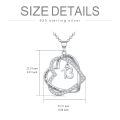 TOUPOP Sterling Silver Stone Heart Pendant Necklace Gifts For Her-0-5