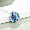 wholesale 925 Sterling Silver Abalone Shell Moon Phases Black Cat Pendant Necklace for Women - Tree of Life Design Gifts for Cat Lovers-0-4
