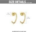 wholesale 14k Gold Minimalist Half Huggie Hoop Earrings for Women Dainty Gold Piercing Studs Hypoallergenic s for Girls and Teens-0-4