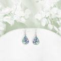 wholesale 925 Sterling Silver Mushroom/Dandelion/Scottish Thistle Abalone Shell Dangle Earrings s for Women-0-2
