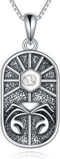 wholesale 925 Sterling Silver Cancer Zodiac Pendant Necklace for Women-0-0