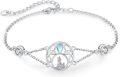 wholesale 925 Sterling Silver Moonstone Wolf Adjustable Howling Bracelet for Women-0-1